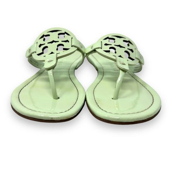 Tory Burch Patent Leather Miller Sandal Meadow Mist Pastel Green 7 Women’s - Picture 5 of 14